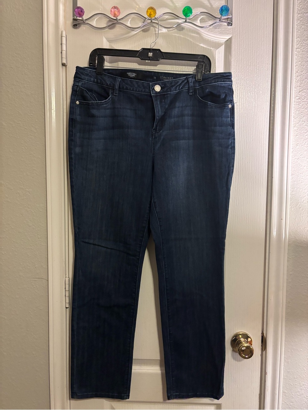 Dark Blue Simply Veta Wang Jeans - straight mid rise